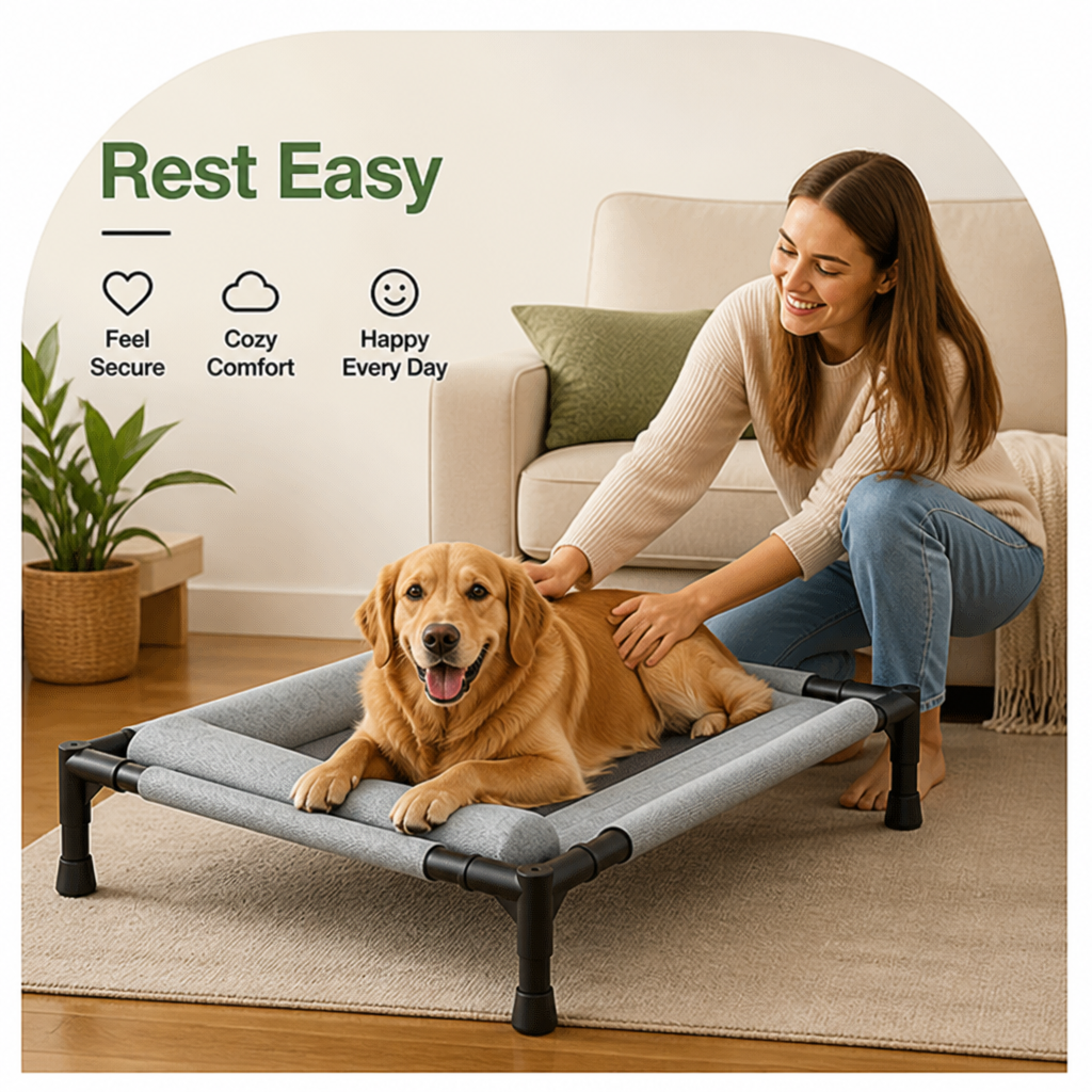 DogBedHouse Elevated Breathable Mesh Pet Bed (Removable Cover)