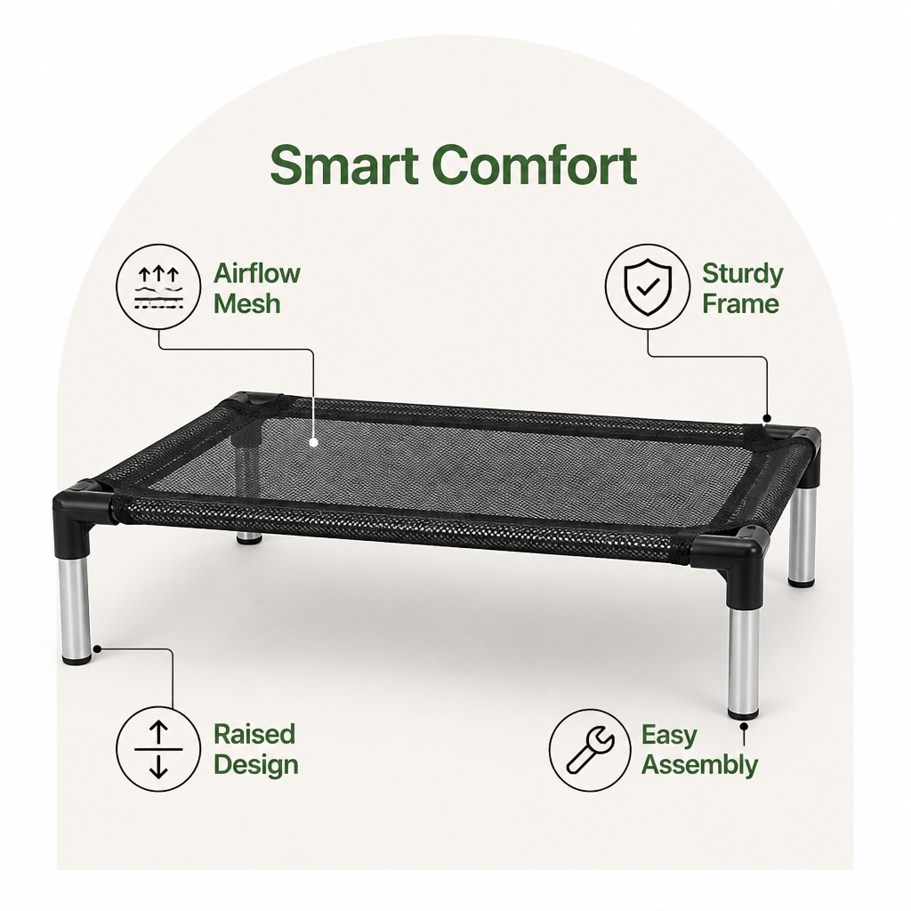DogBedHouse Elevated Cooling Mesh Dog Bed