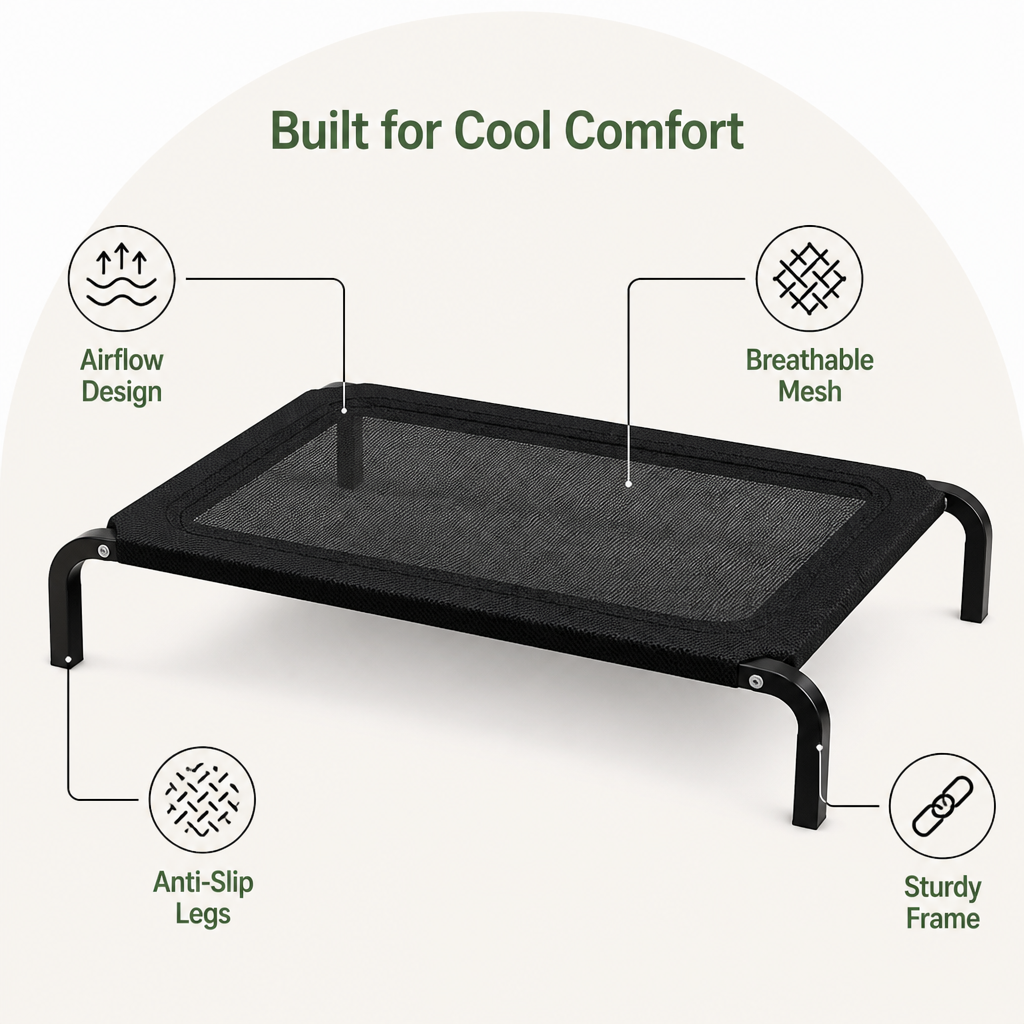 DogBedHouse Elevated & Foldable Canopy Dog Bed