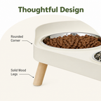 DogBedHouse Elevated Neck-Support Pet Feeder (Dual Removable Stainless Bowls)