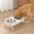 DogBedHouse Elevated Neck-Support Pet Feeder (Dual Removable Stainless Bowls)