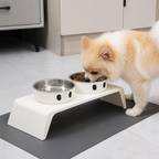 DogBedHouse Elevated Stainless Steel Double-Bowl Pet Feeder (Small-Medium)