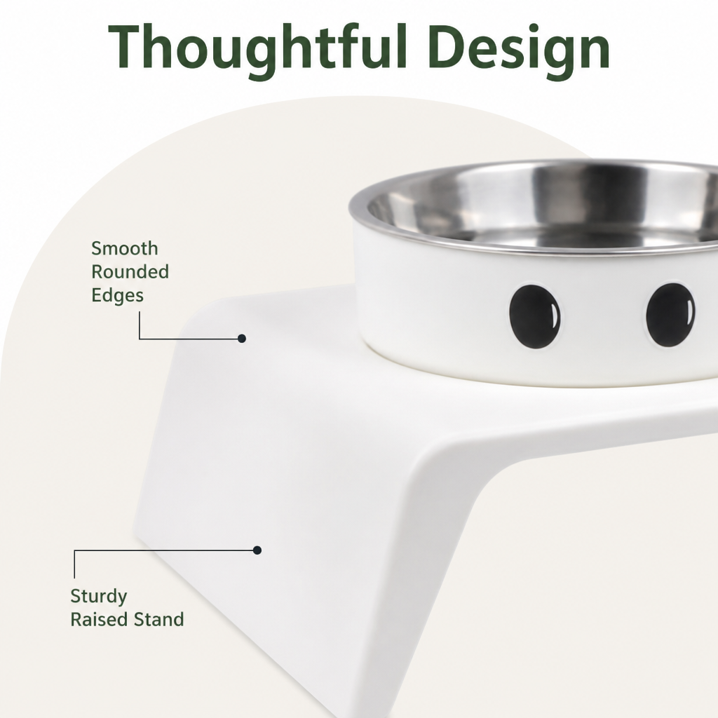 DogBedHouse Elevated Stainless Steel Double-Bowl Pet Feeder (Small-Medium)