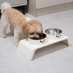 DogBedHouse Elevated Stainless Steel Double-Bowl Pet Feeder (Small-Medium)