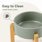 DogBedHouse Elevated Wooden Stand & Double Ceramic Dog Bowl