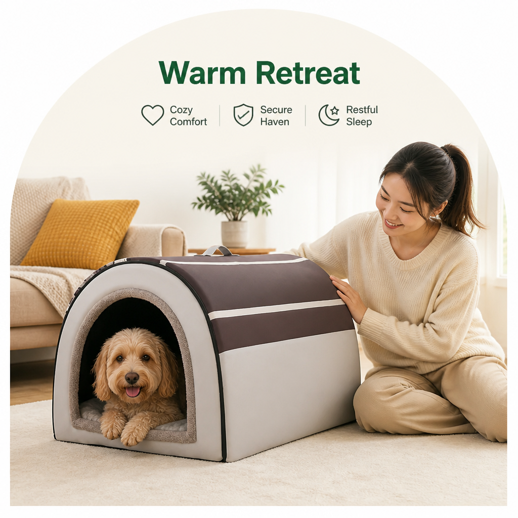 DogBedHouse Enclosed Foldable Cave Dog Bed (Removable Nest)
