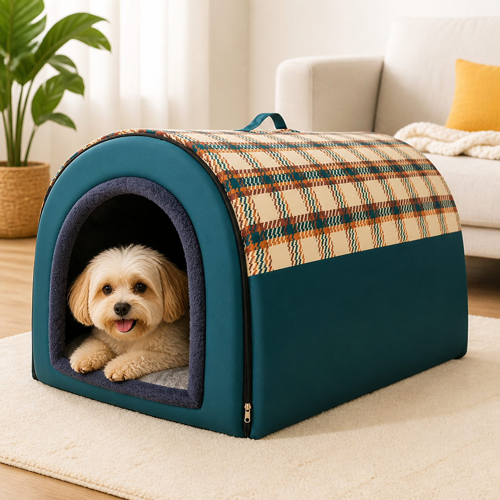 DogBedHouse Enclosed Foldable Cave Dog Bed (Removable Nest)
