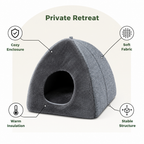 DogBedHouse Enclosed Plush Triangle Cat Nest