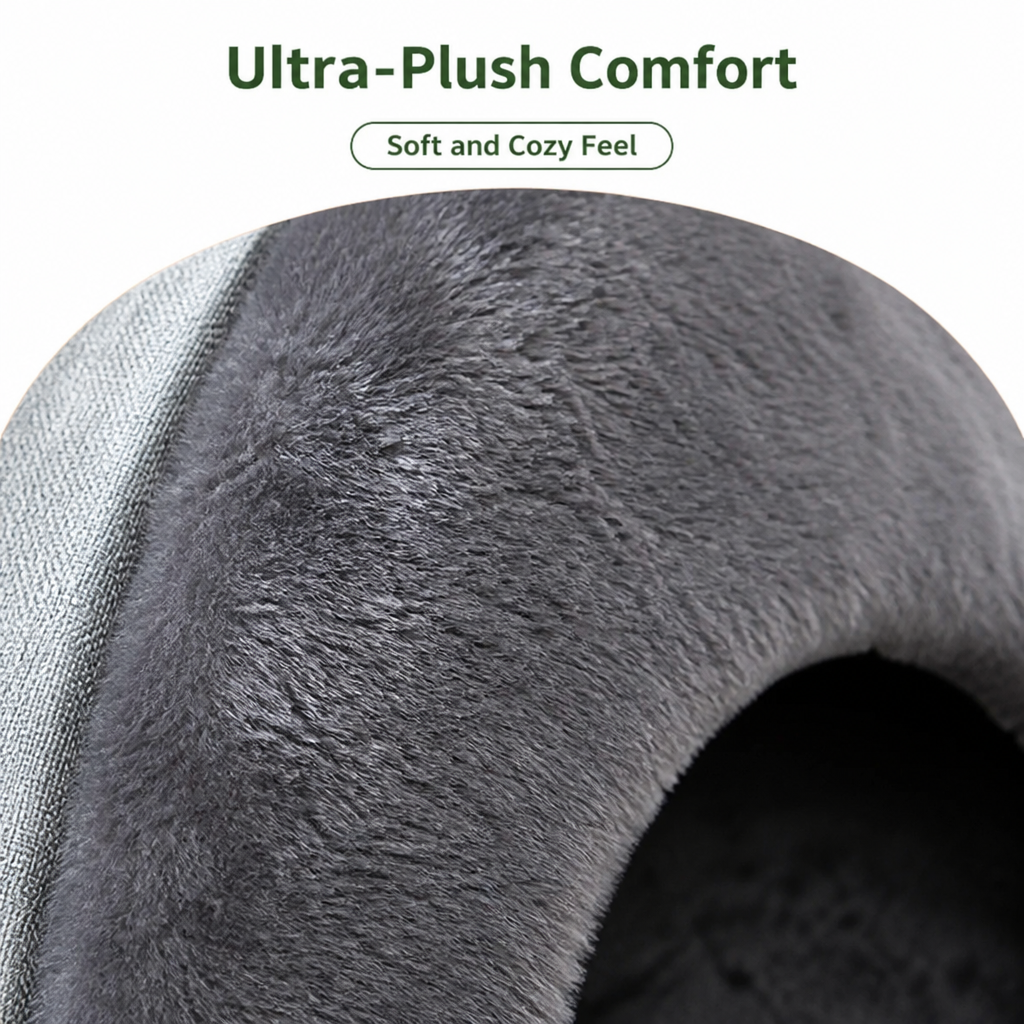 DogBedHouse Enclosed Plush Triangle Cat Nest