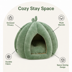 DogBedHouse Enclosed Pumpkin & Thick Flannel Pet Bed
