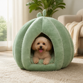 DogBedHouse Enclosed Pumpkin & Thick Flannel Pet Bed