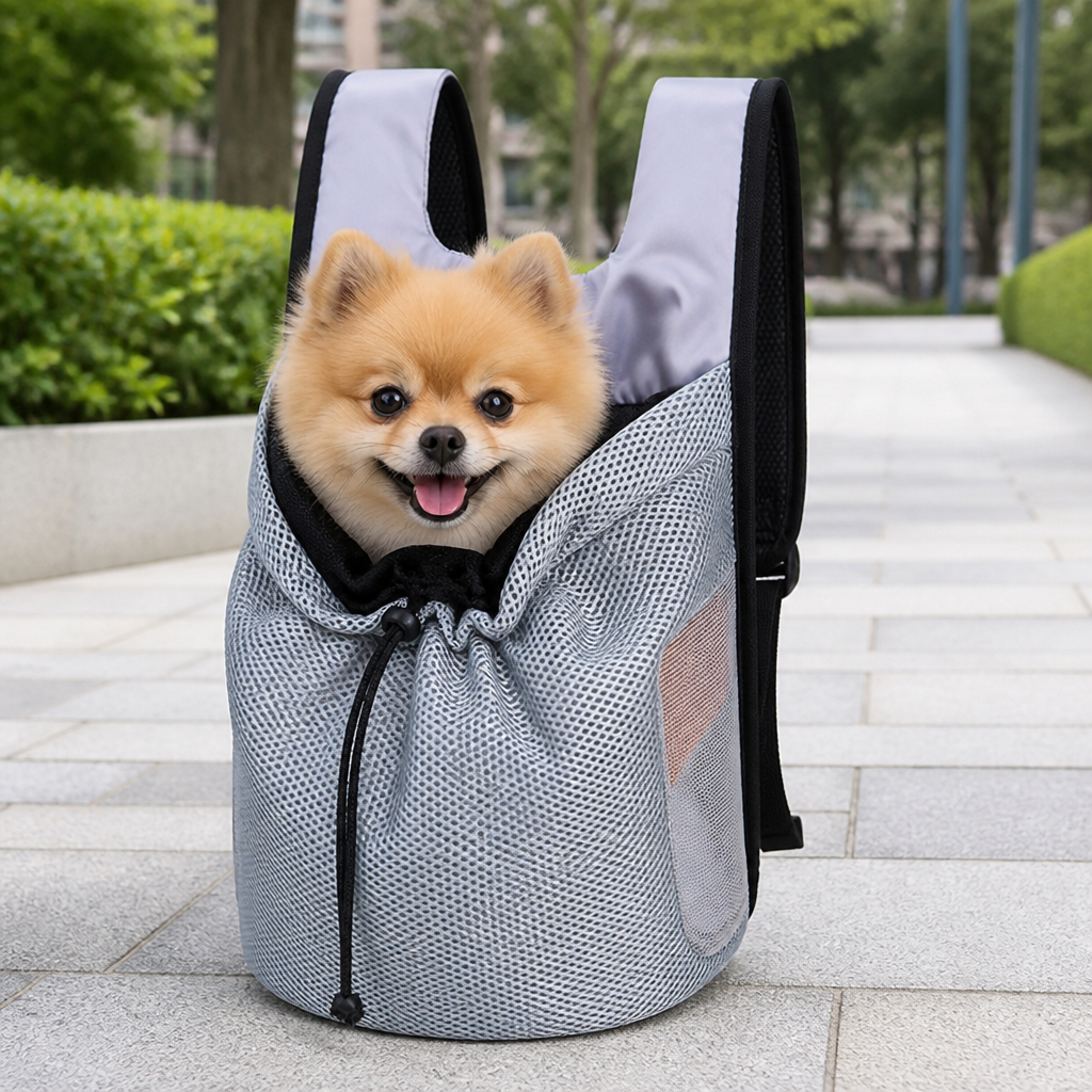 DogBedHouse Ergonomic Double-Shoulder Plush Small Pet Backpack Carrier (Fits Up To 3.5 kg)