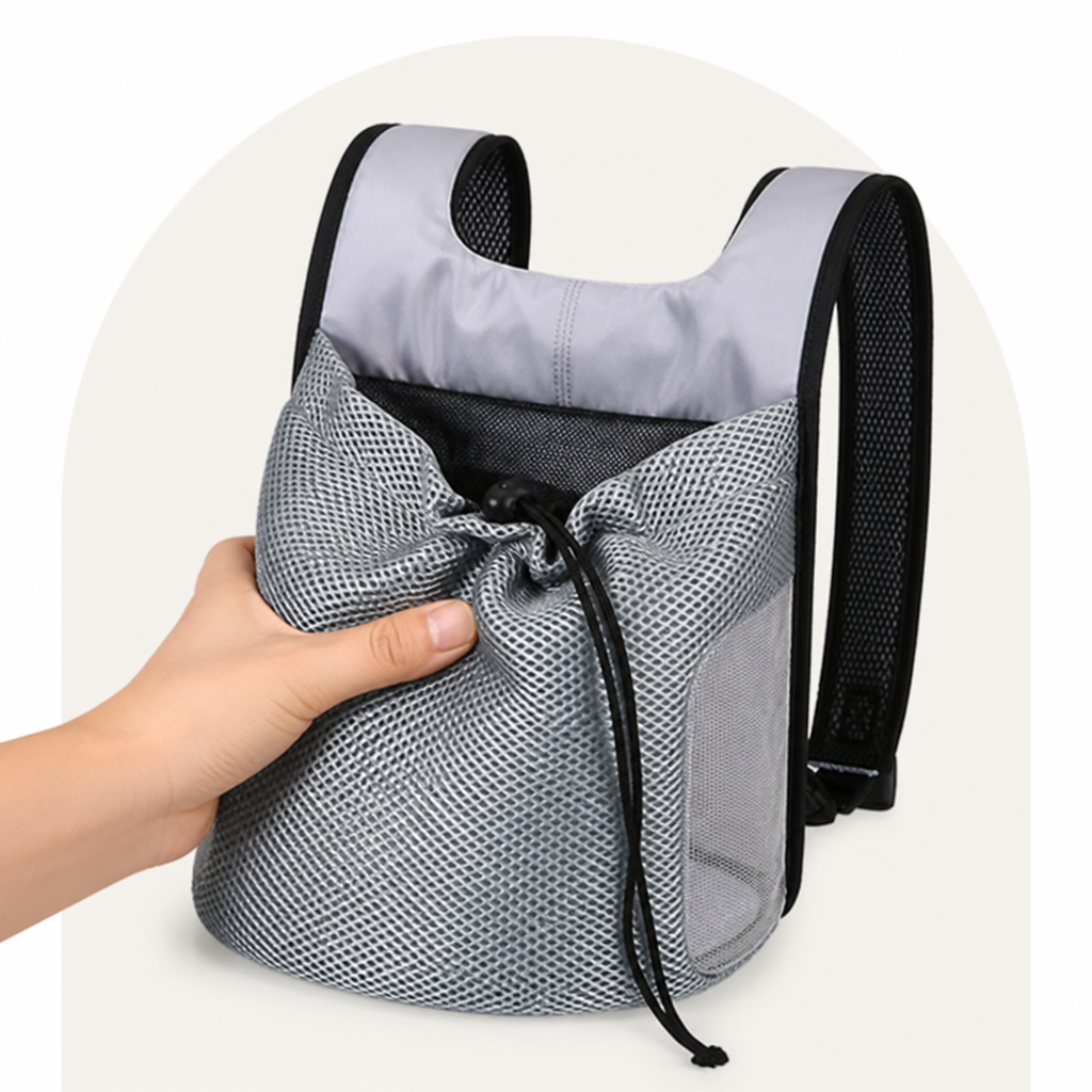 DogBedHouse Ergonomic Double-Shoulder Plush Small Pet Backpack Carrier (Fits Up To 3.5 kg)