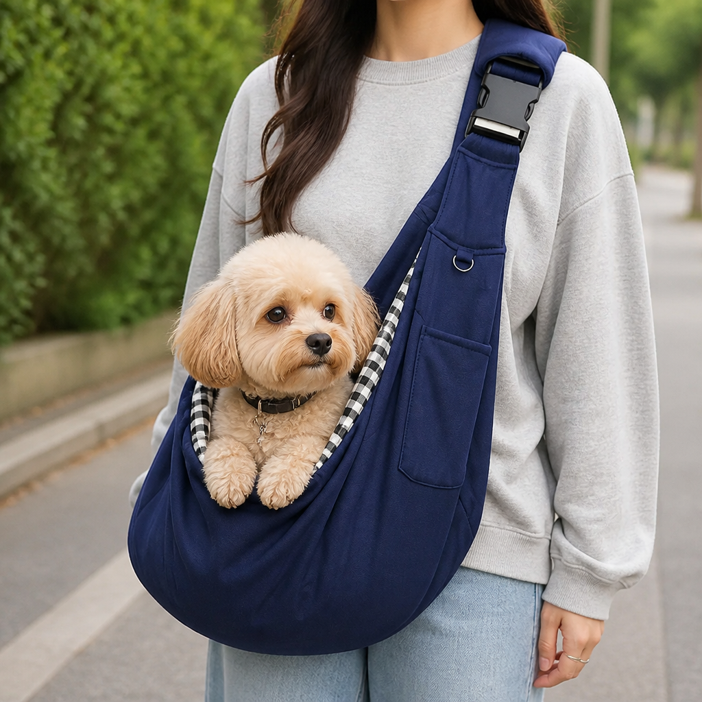 DogBedHouse Ergonomic Hands‑Free Crossbody Pet Sling Carrier (Fits Pets Up To 14.3 lb)