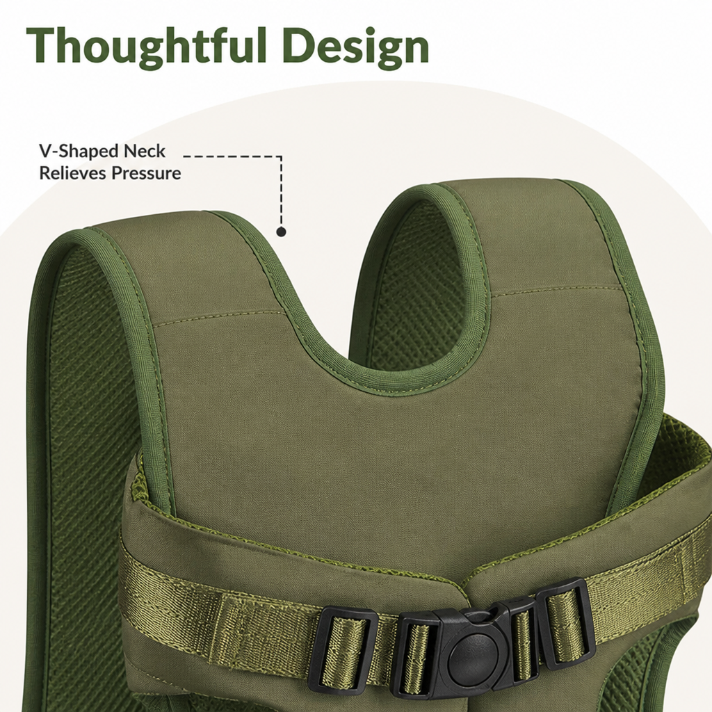 DogBedHouse Ergonomic Padded & Adjustable Straps Front Carrier Backpack