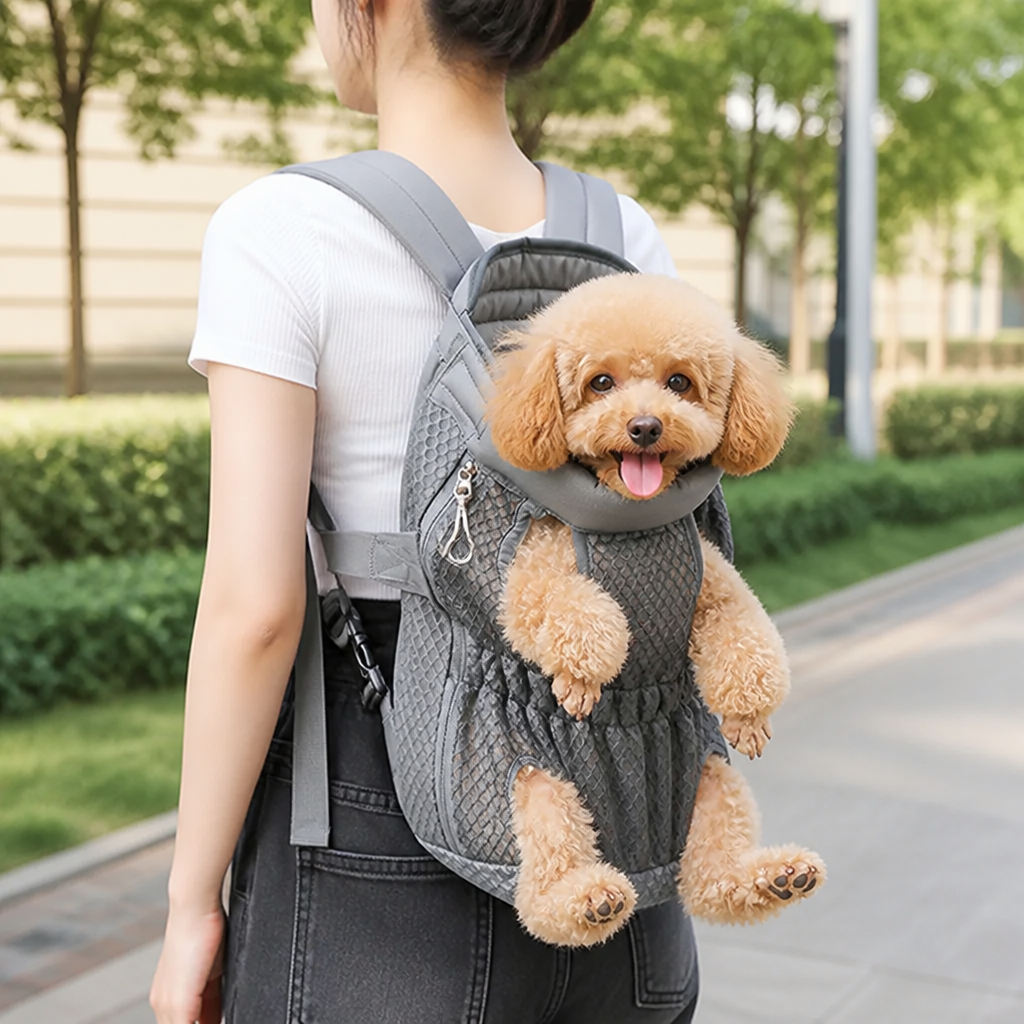 DogBedHouse Ergonomic Padded-Strap & Safety-Rope Dog Carrier Backpack