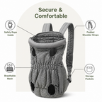 DogBedHouse Ergonomic Padded-Strap & Safety-Rope Dog Carrier Backpack