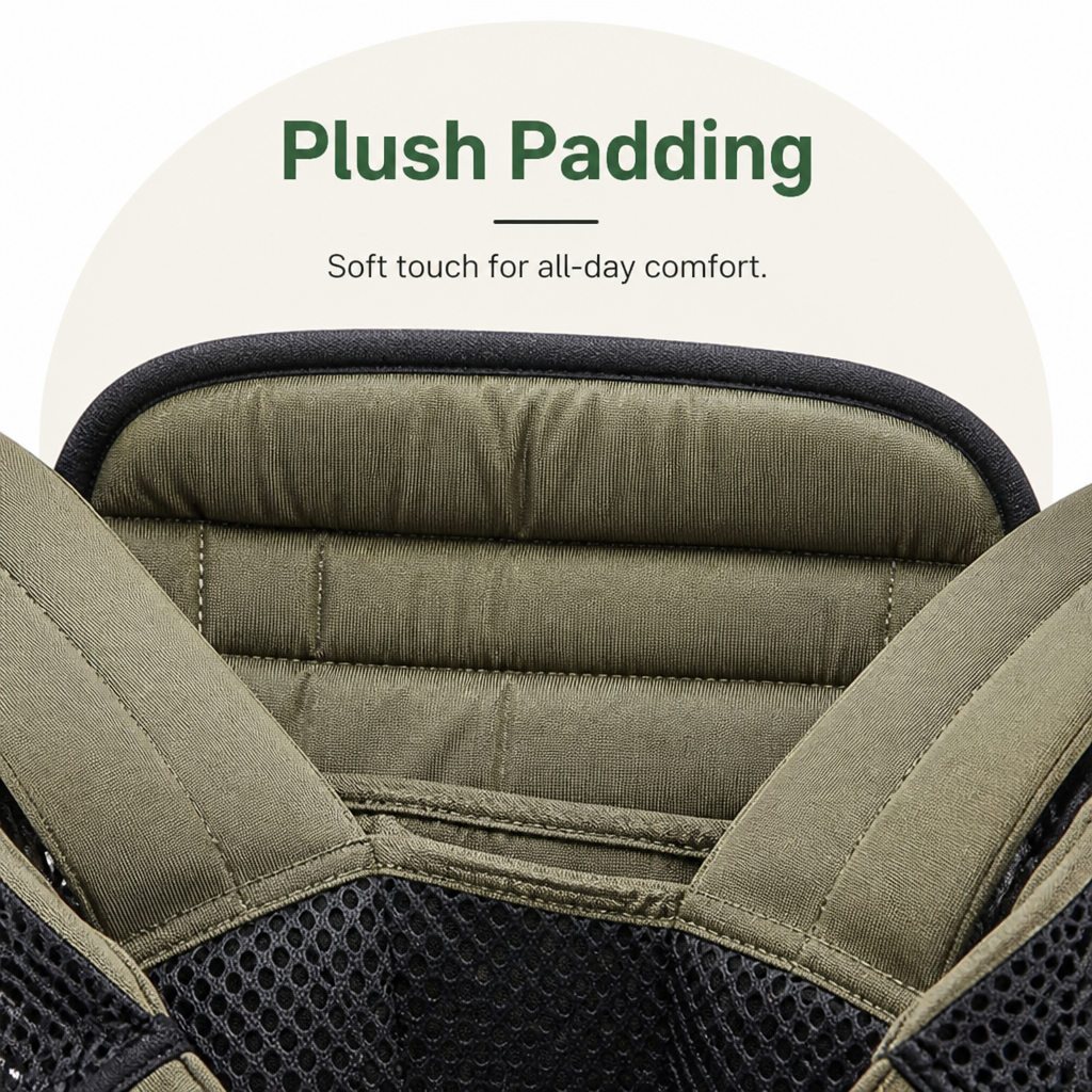 DogBedHouse Ergonomic Padded-Strap & Safety-Rope Dog Carrier Backpack