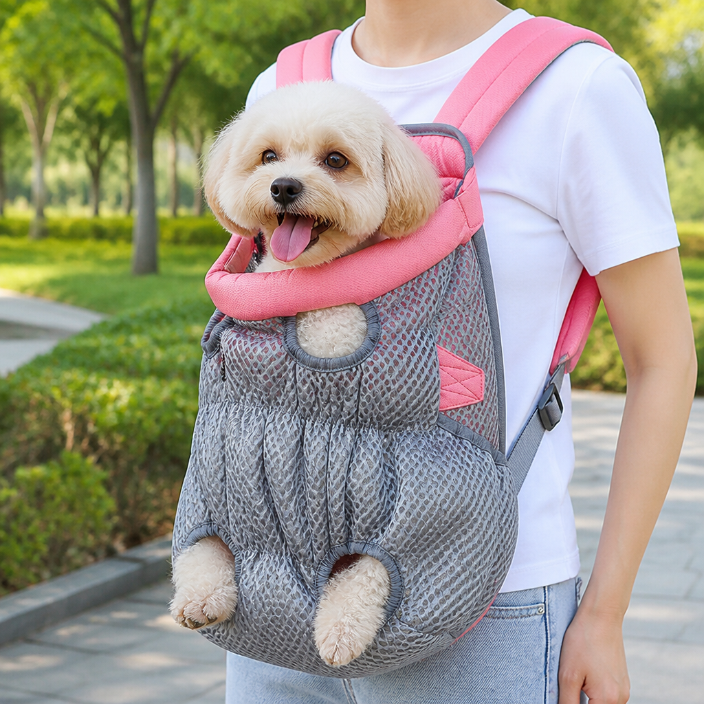DogBedHouse Ergonomic Padded-Strap & Safety-Rope Dog Carrier Backpack