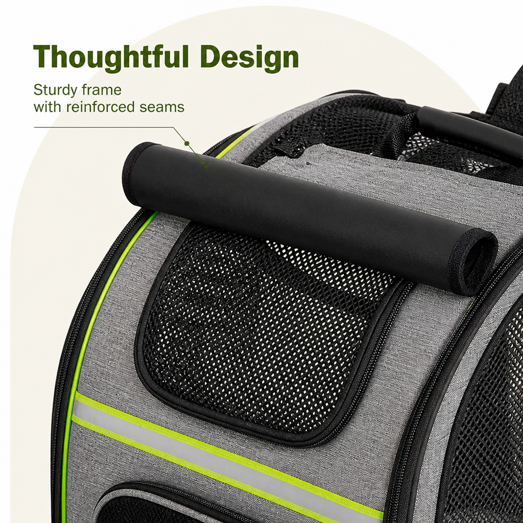 DogBedHouse Expandable Breathable Mesh Cat Carrier Backpack (Integrated Shade Cover)