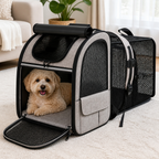 DogBedHouse Expandable Breathable Mesh Cat Carrier Backpack (Integrated Shade Cover)