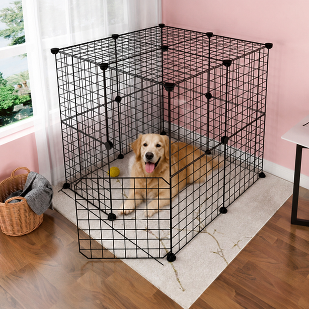 DogBedHouse Expandable & Modular Wire Mesh Dog Playpen