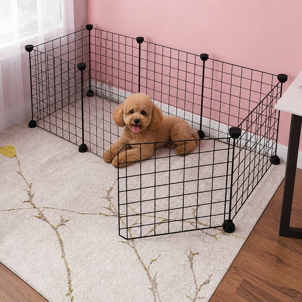 DogBedHouse Expandable & Modular Wire Mesh Dog Playpen