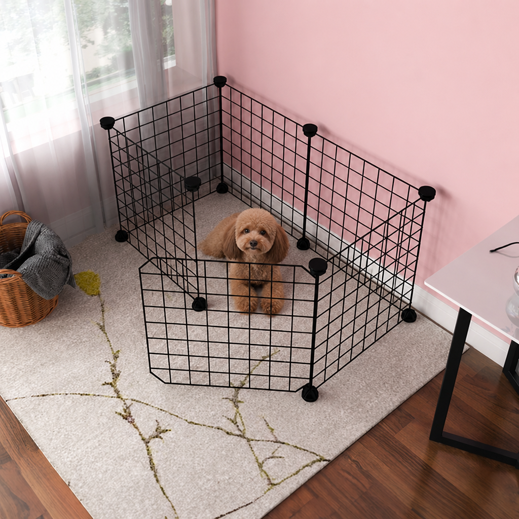 DogBedHouse Expandable & Modular Wire Mesh Dog Playpen