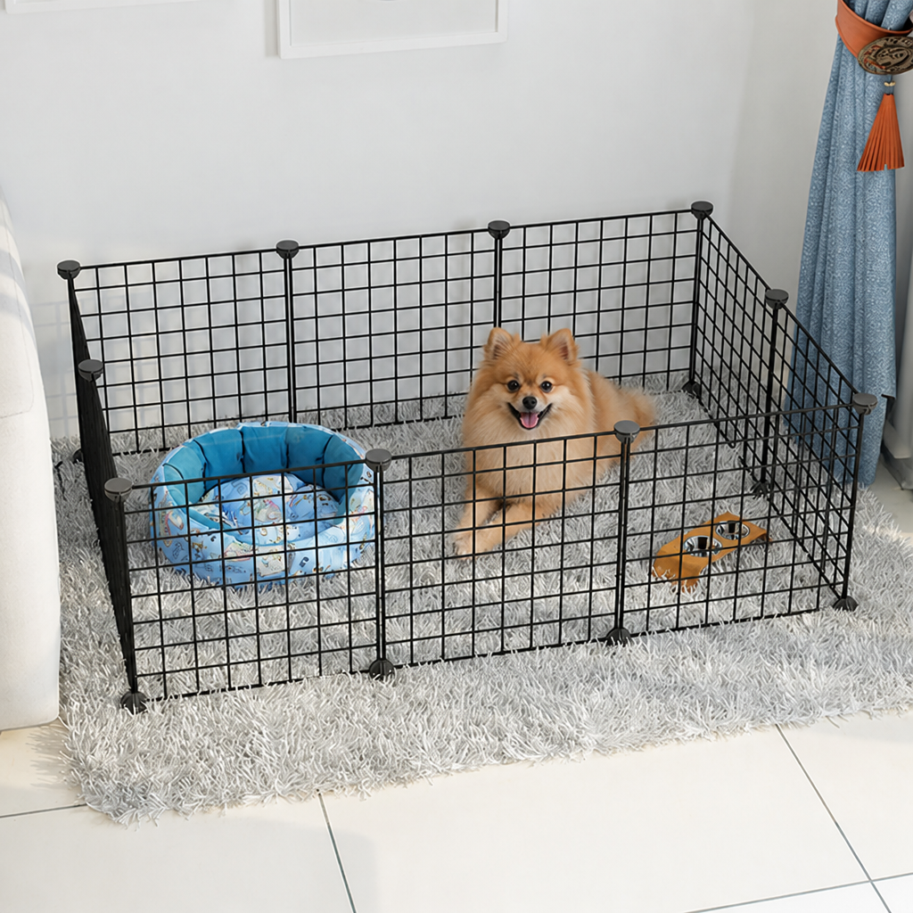 DogBedHouse Expandable & Modular Wire Mesh Dog Playpen