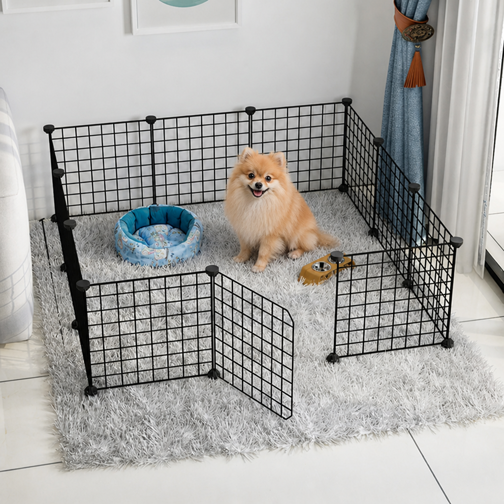 DogBedHouse Expandable & Modular Wire Mesh Dog Playpen