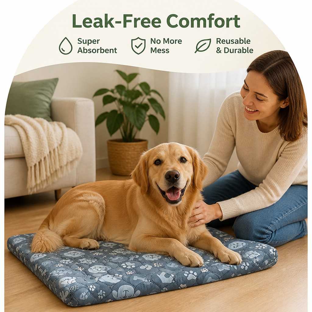 DogBedHouse Extra Absorbent & Waterproof Dog Training Pad (Reusable 2-Pack)