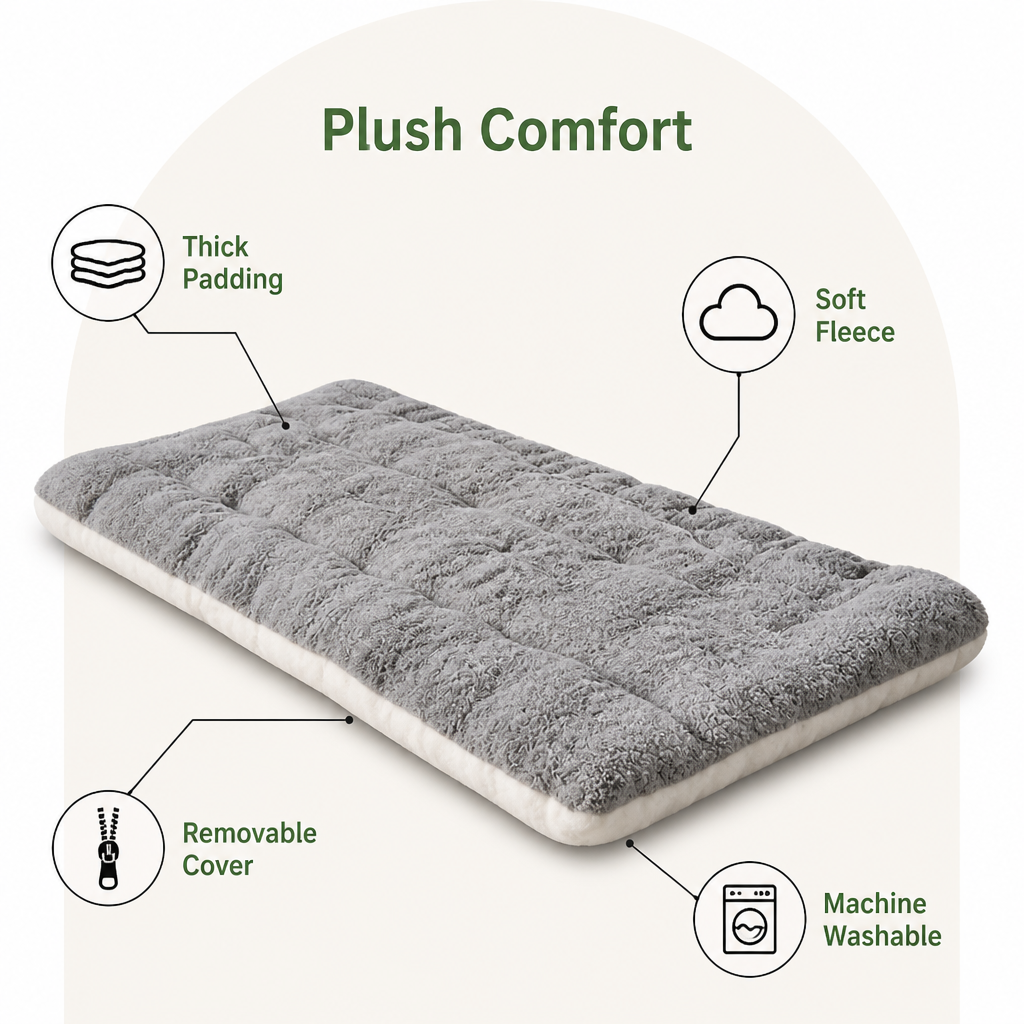 DogBedHouse Extra-Large Thickened Plush Dog Bed (Removable Washable Cover)