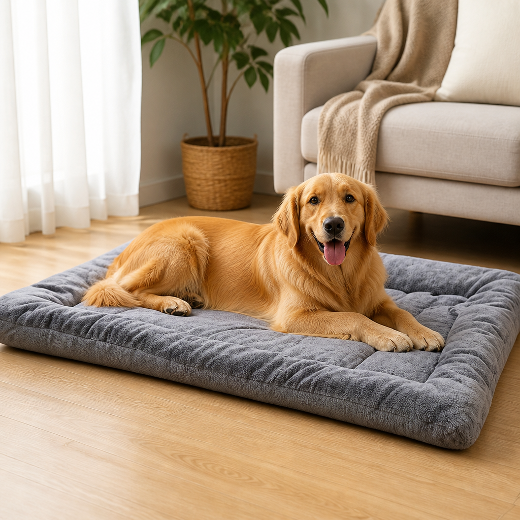 DogBedHouse Extra-Large Thickened Plush Dog Bed (Removable Washable Cover)