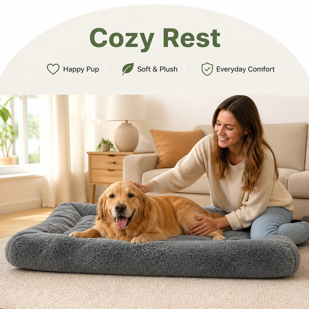 DogBedHouse Extra Large Thickened Plush Polyester Dog Bed
