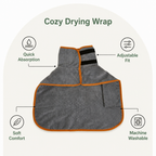 DogBedHouse Fast-Drying Microfiber & Adjustable Fit Dog Bathrobe