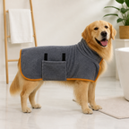 DogBedHouse Fast-Drying Microfiber & Adjustable Fit Dog Bathrobe