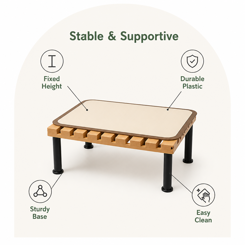 DogBedHouse Fixed-Height Ergonomic Plastic Feeding Stand