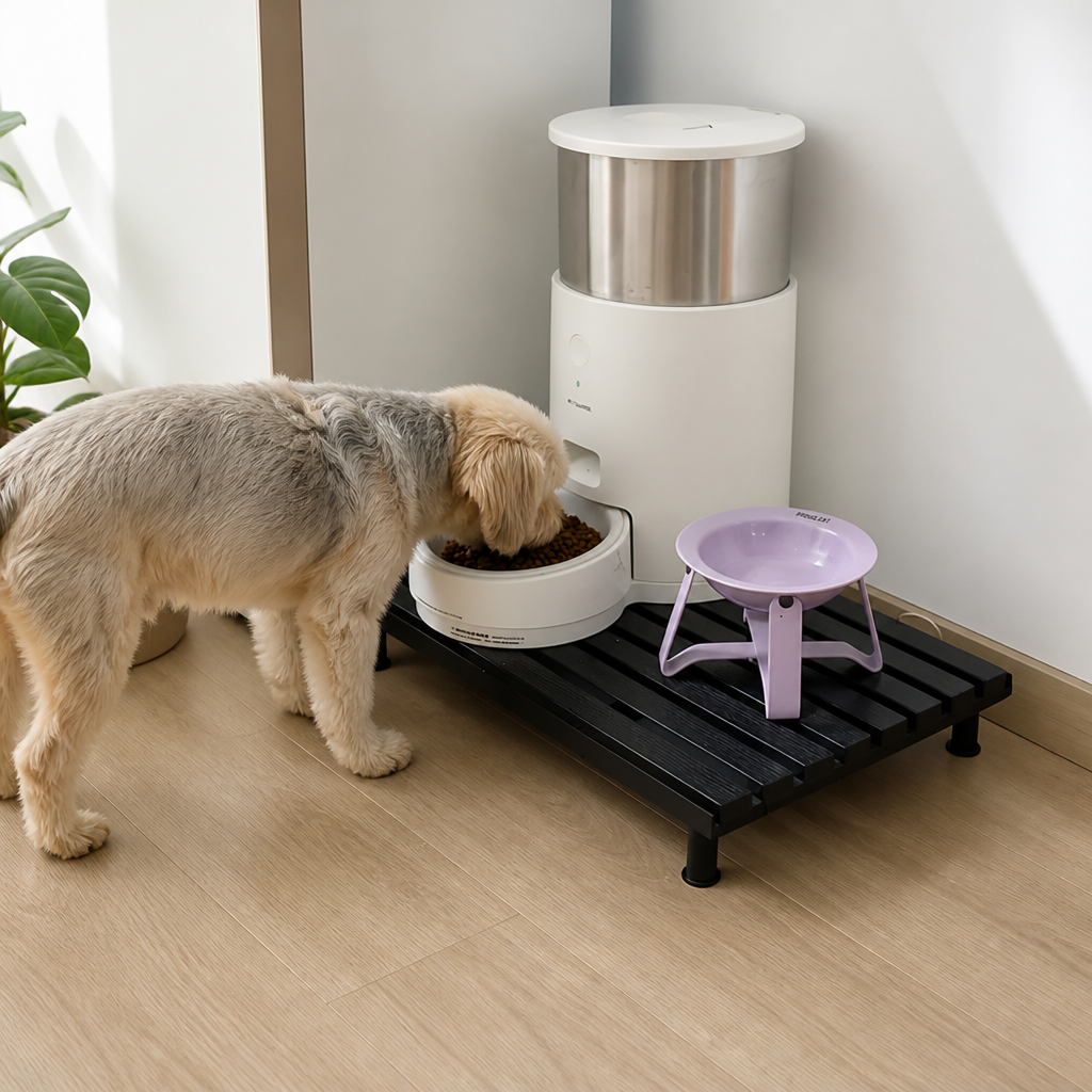 DogBedHouse Fixed-Height Ergonomic Plastic Feeding Stand
