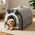 DogBedHouse Fleece Dome & High-Rebound Foam Pet House (Removable Cover)