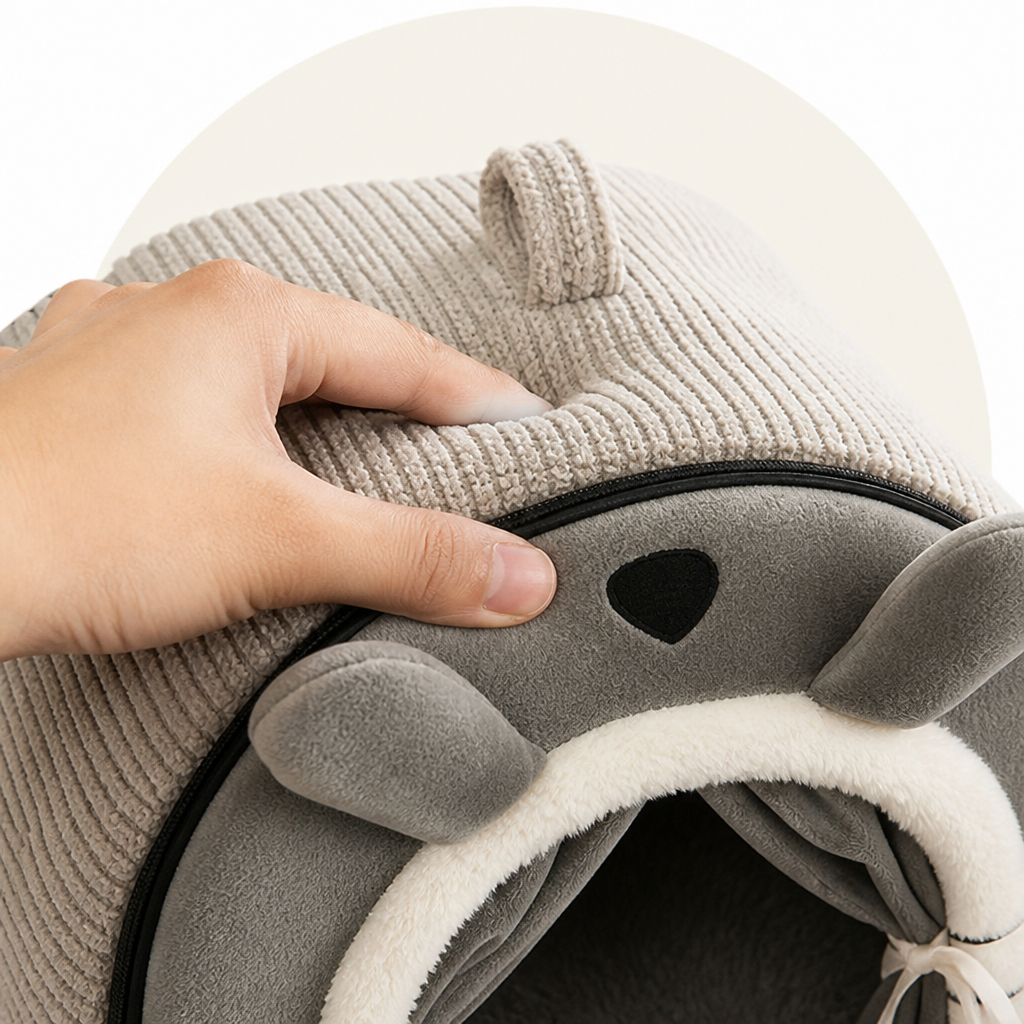 DogBedHouse Fleece Dome & High-Rebound Foam Pet House (Removable Cover)