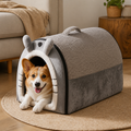 DogBedHouse Fleece Dome & High-Rebound Foam Pet House (Removable Cover)
