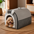 DogBedHouse Fleece & High-Rebound Sponge Dog Bed (Removable Washable Cover)