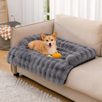 DogBedHouse Fluffy Plush Washable Bolster Bed