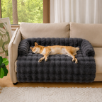 DogBedHouse Fluffy Plush Washable Bolster Bed