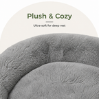 DogBedHouse Fluffy Plush Waterproof & Non-Slip Bolster Bed