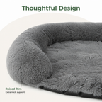DogBedHouse Fluffy Plush Waterproof & Non-Slip Bolster Bed