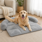 DogBedHouse Fluffy Plush Waterproof & Non-Slip Bolster Bed