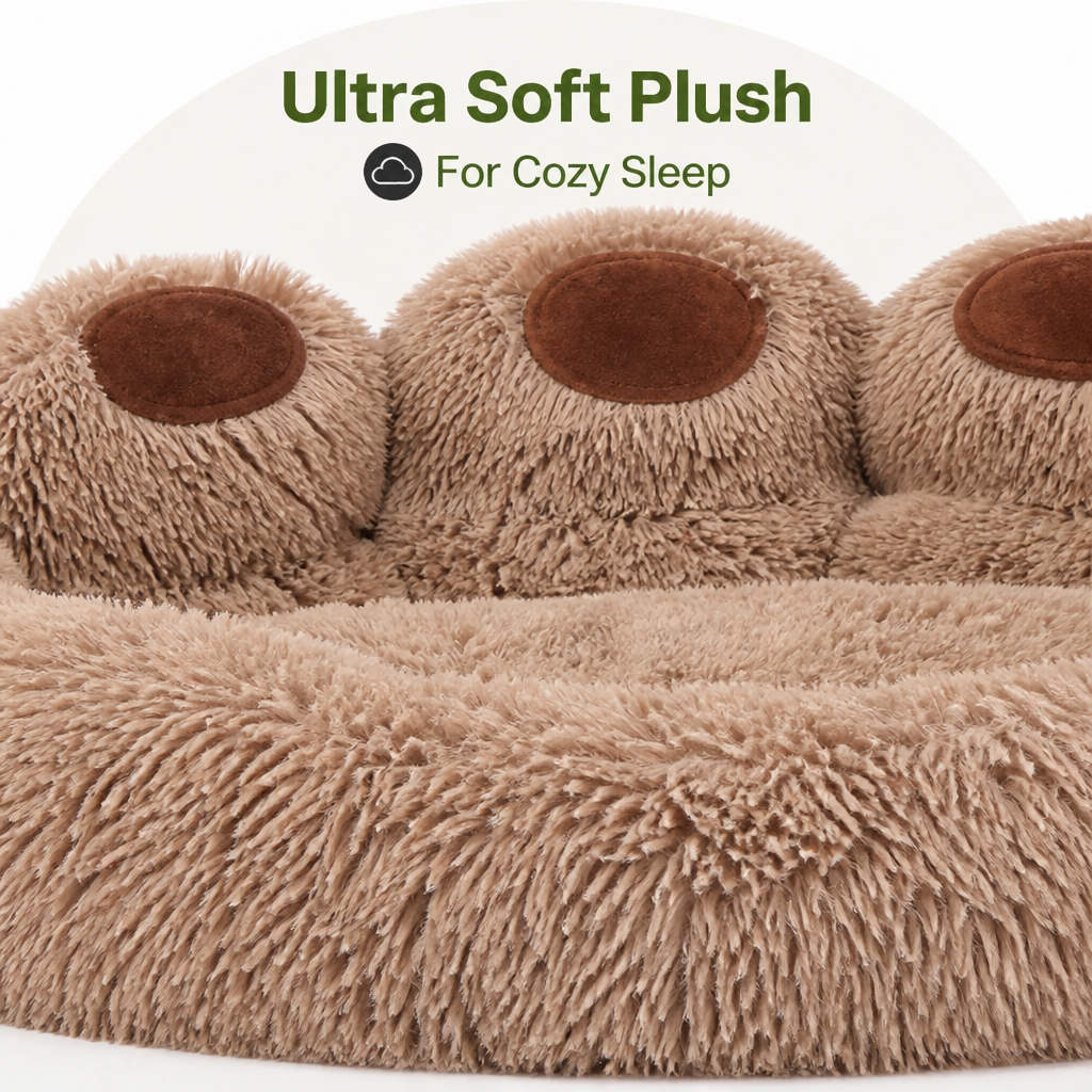 DogBedHouse Fluffy Winter Warm & Washable Donut Dog Bed (Removable Cover)