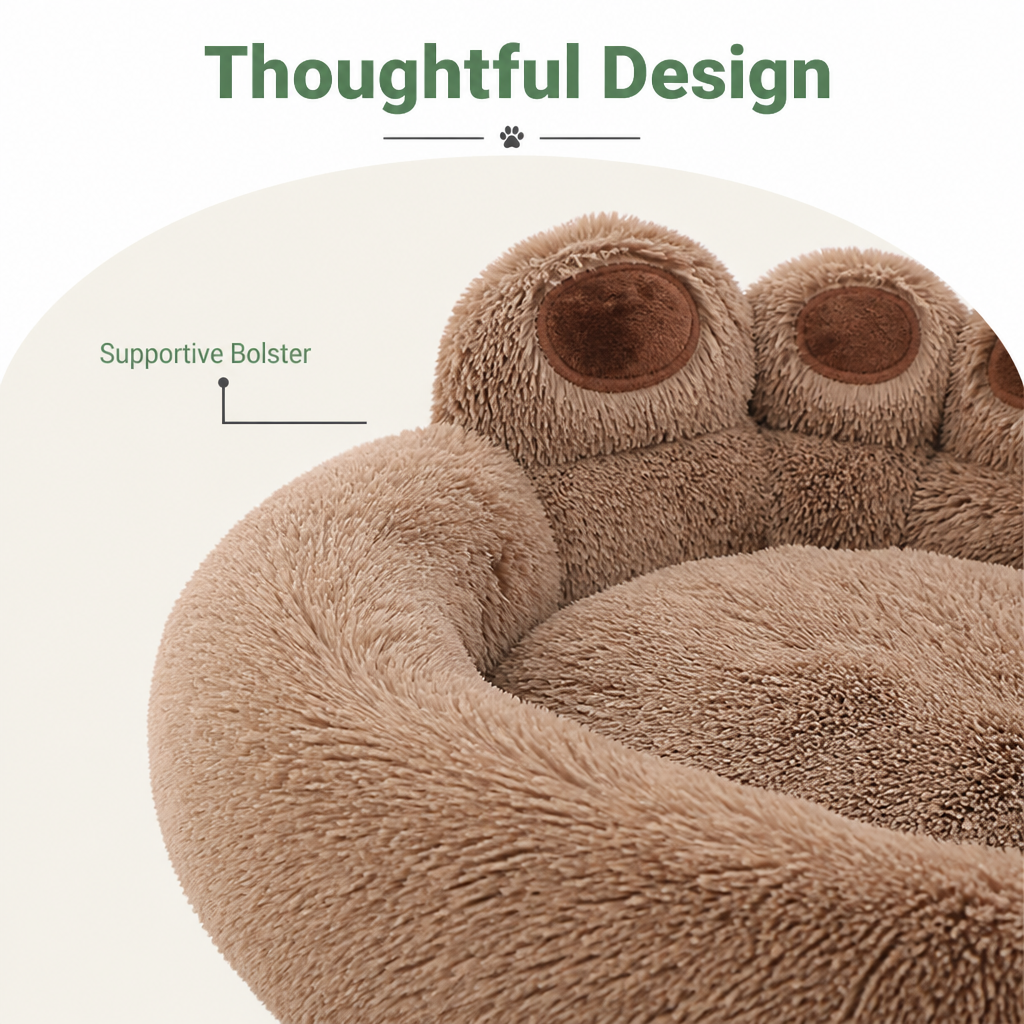 DogBedHouse Fluffy Winter Warm & Washable Donut Dog Bed (Removable Cover)