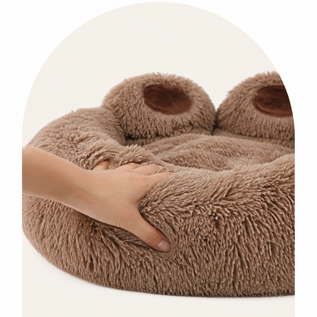 DogBedHouse Fluffy Winter Warm & Washable Donut Dog Bed (Removable Cover)